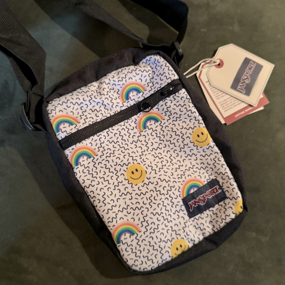 JanSport Weekender Smiles and Rainbows Cross Body Shoulder Bag